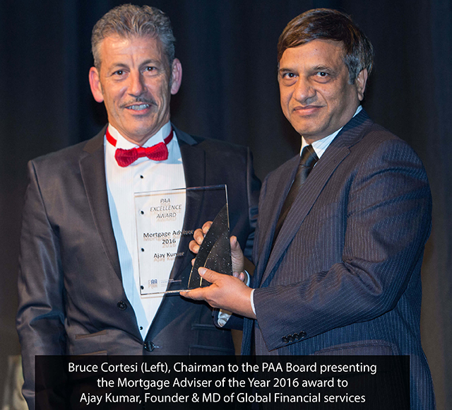 Ajay Kumar wins Mortgage Adviser of the Year 2016 award from PAA